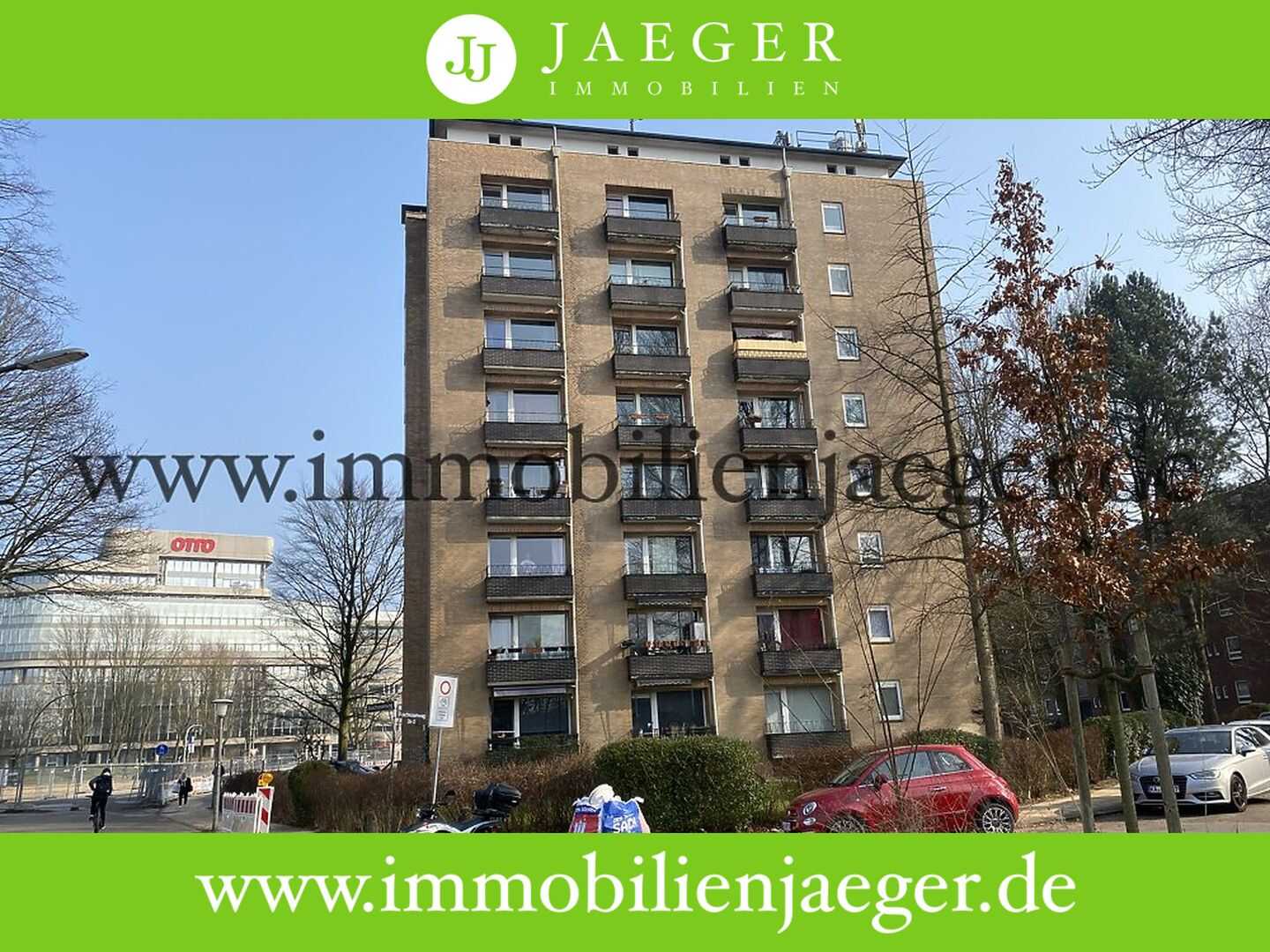 Hochhaus im 7.OG- Endetage – modernisierte Studio-Eckwohnung mit Balkon – zum 15.OKtober 2026, 22177 Hamburg (Wandsbek Bramfeld Steilshoop)
