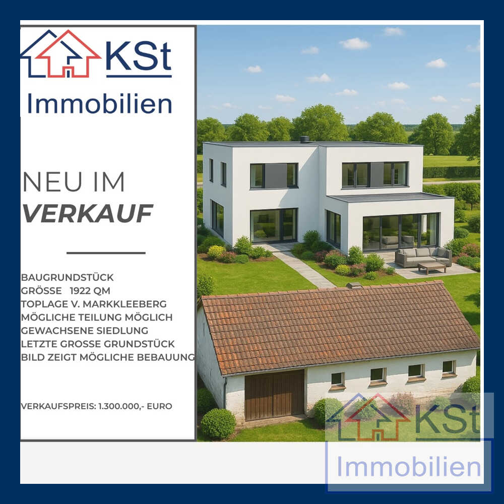 Toplage: Baugrundstück mit Scheune – ideal für moderne Doppelhaushälfte bis je 200 qm Wohnfläche, 4416 Markkleeberg