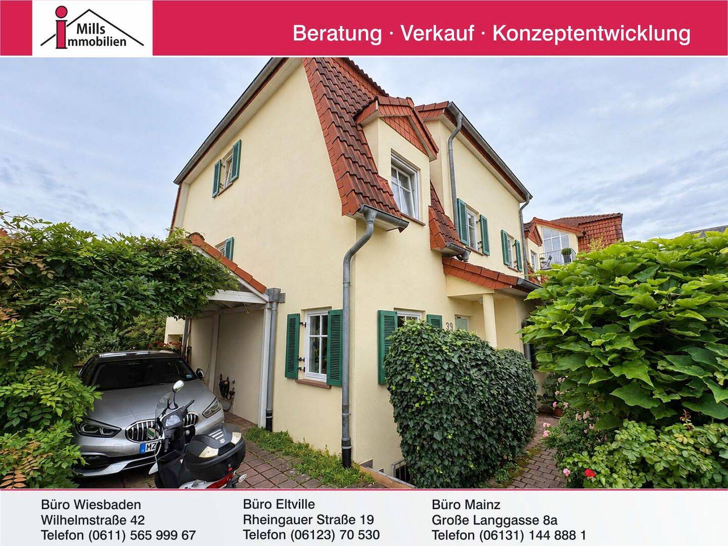 Stilvolle Doppelhaushälfte mit sonnigem Garten in begehrter Lage von Bodenheim, 55294 Bodenheim