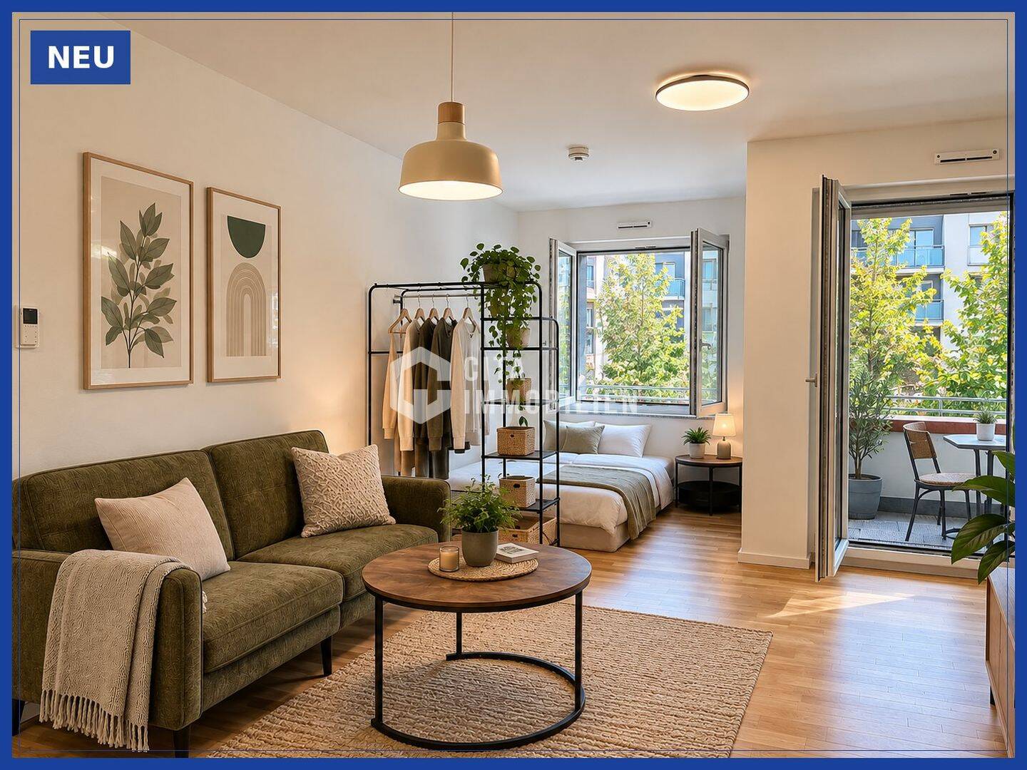 Neubau 2024: Möblierte 1-Zimmer-Wohnung mit EBK & Balkon im Gallusviertel, 60326 Frankfurt am Main (Gallus Griesheim)