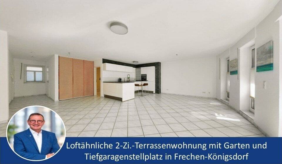 Loftähnliche 2-Zi.-Erdgeschosswohnung mit Garten und Tiefgaragenstellplatz, 50226 Frechen