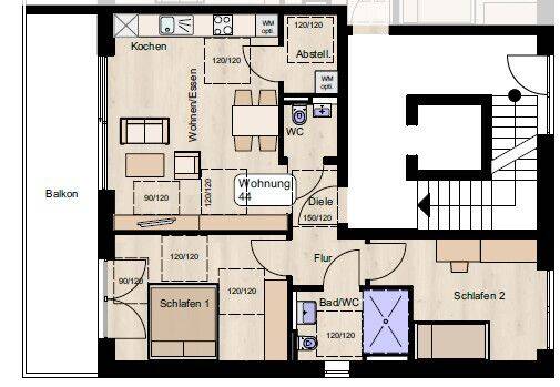 Erstbezug 3-Zimmer-Neubauwohnung mit Balkon, barrierefrei mit Aufzug, 71540 Murrhardt