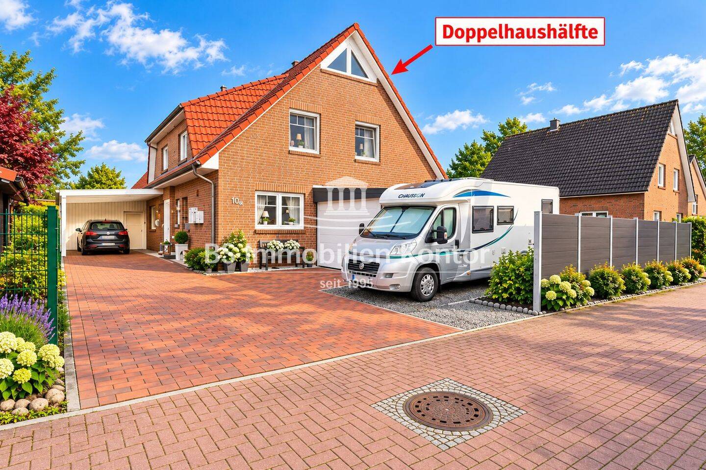 Wolthusen! Doppelhaushälfte mit Carport, Sommergarten und Gartenanlage in ruhiger Lage!, 26725 Emden