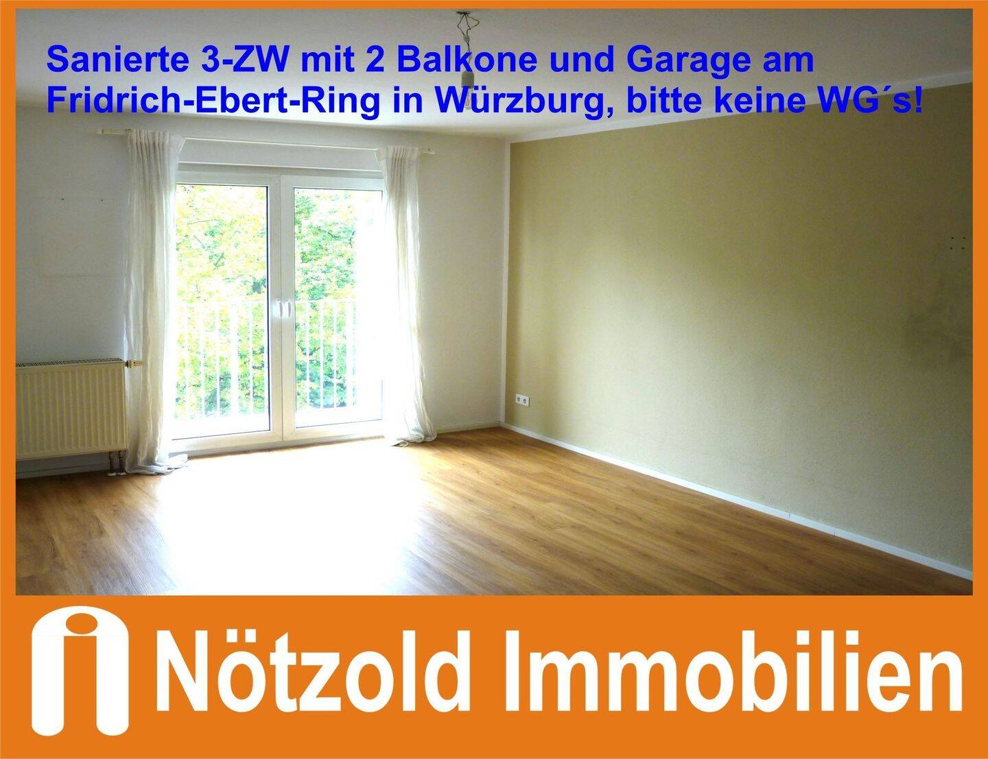 Sehr schöne sanierte 3-ZW mit zwei Balkone in Würzburg, 97072 Würzburg (Altstadt Sanderau)