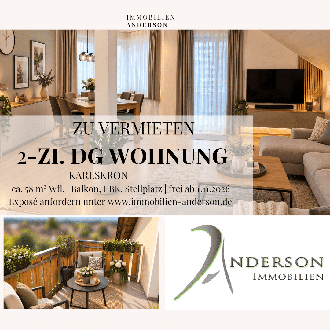 gemütliche Dachgeschosswohnung mit herrlichem Blick – mit Balkon + EBK, 85123 Karlskron