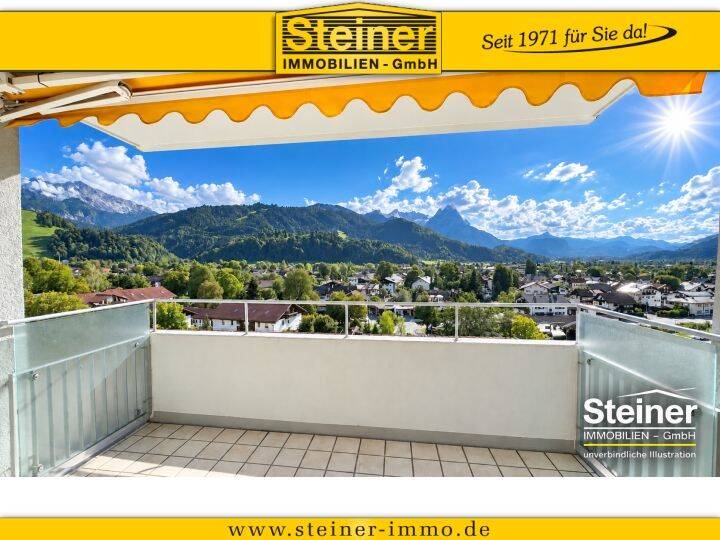 4-Zimmer-Panorama-Wohnung ca. 125 m², LIFT, 7. OG. 2 Balkone, EBK, Keller, TG-Platz a. W., 82467 Garmisch-Partenkirchen