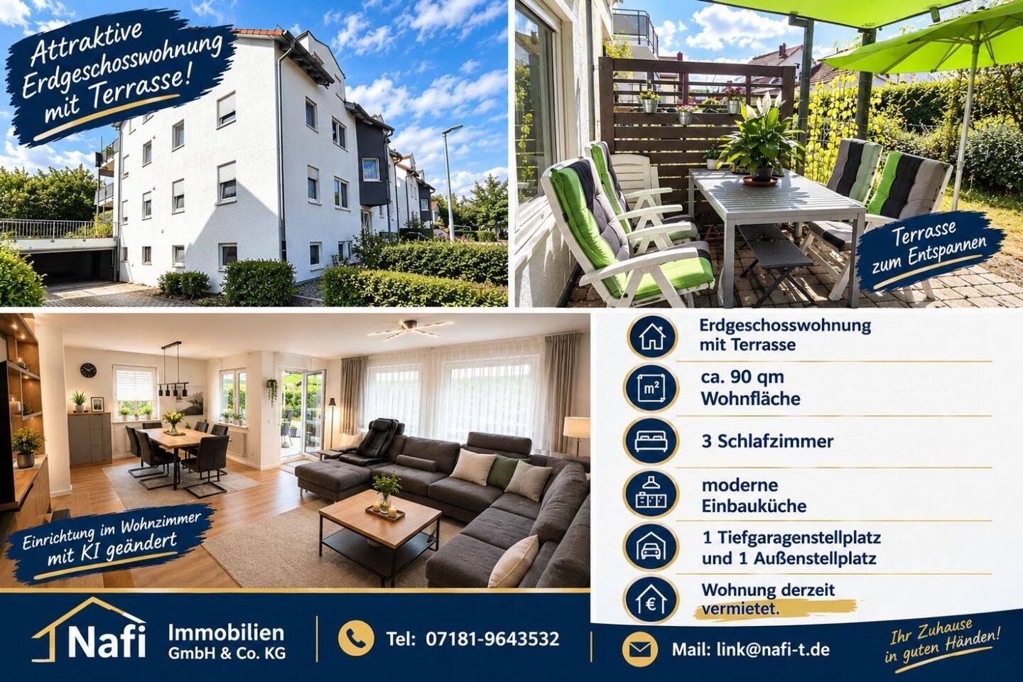 * 4,5-Zimmer-Erdgeschosswohnung mit Terrasse in ruhiger Wohnlage *, 73642 Welzheim