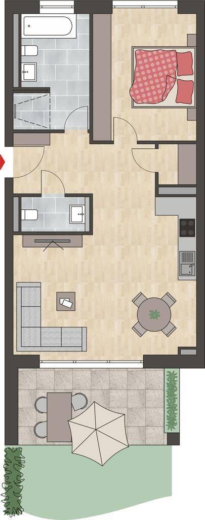 Seedomizil in Radolfzell, 2 Zimmer-Wohnung mit großem Gartenanteil, WE 4.01, 78315 Radolfzell am Bodensee