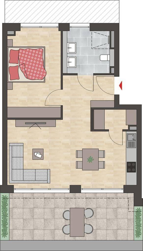 2-Zimmer-Penthouse mit großzügiger Dachterrasse nach Süden, WE 5.08, 78315 Radolfzell am Bodensee