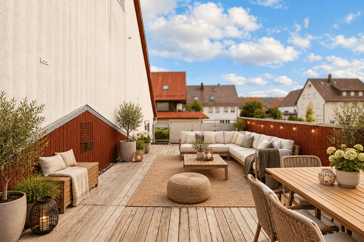 Leerstehende 3-Zimmer-Wohnung mit Dachterrasse, Doppelgarage und Außenstellplatz in Jettingen, 71131 Jettingen