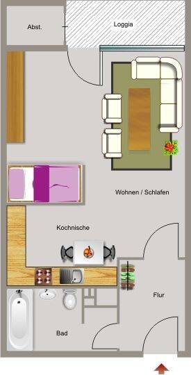 Kleine 1-Zimmer-Wohnung in Duisburg Fahrn für Sie!, 47169 Duisburg (Aldenrade Fahrn Marxloh Röttgersbach Wehofen)