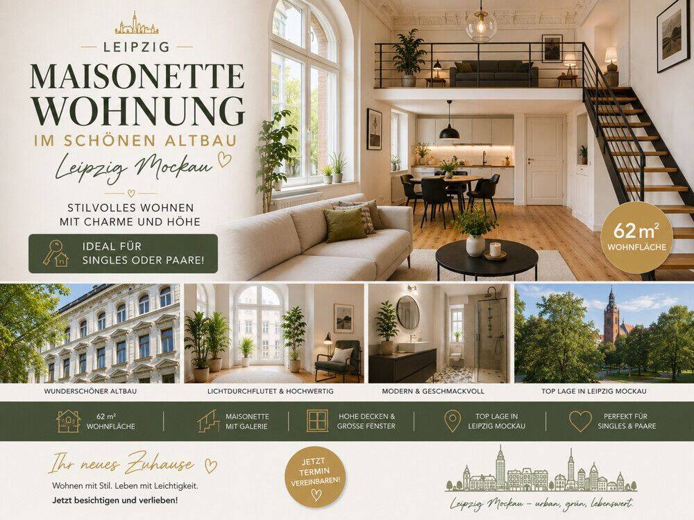 Ruhige Maisonettwohnung im Dachgeschoss sucht neuen Eigentümer, 4357 Leipzig (Mockau-Nord Mockau-Süd Schönefeld-Abtnaundorf)