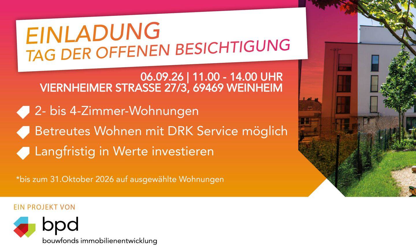 Whg 309 – RESERVIERT Sonnige 3-Zi-Wohnung mit Dachterrasse Haus E – RESERVIERT, 69469 Weinheim