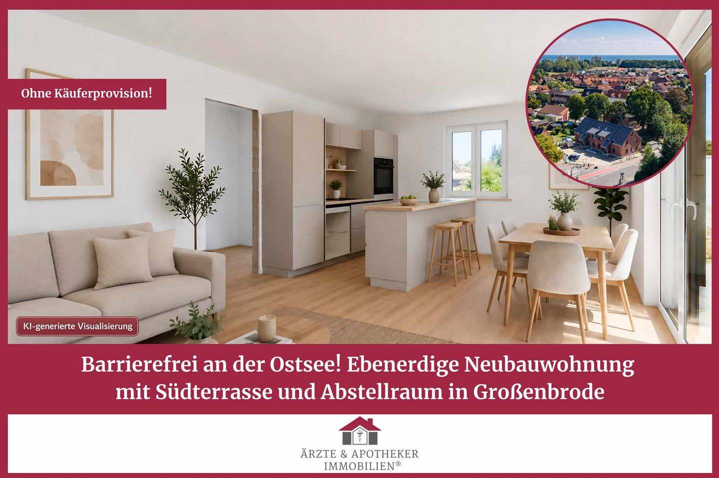 Barrierefrei an der Ostsee! Ebenerdige Neubauwohnung mit Südterrasse und Abstellraum in Großenbrode, 23775 Großenbrode