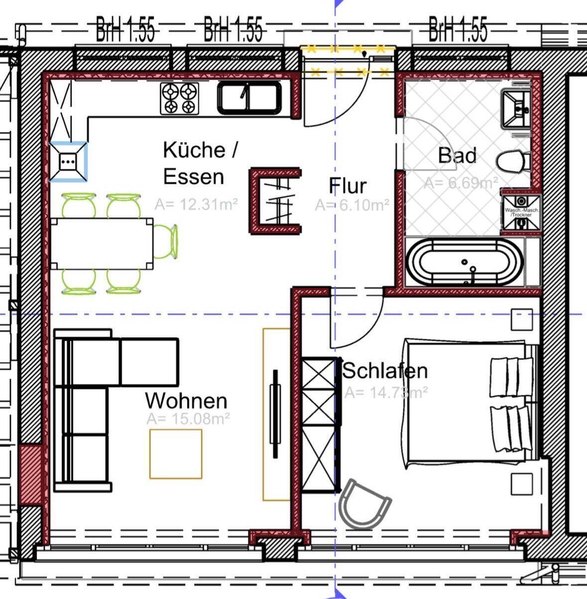 Mietwohnung, 2 Zimmer, 56 m², in Potsdam, 14476 Potsdam