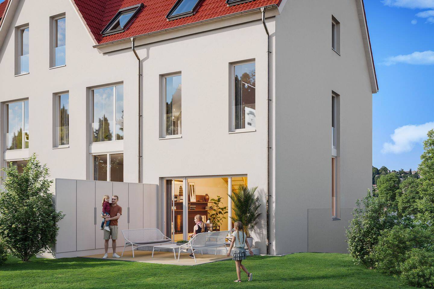 Wohnpark Sonnenaue: KfW Effizienzhäuser / Exklusives, familienfreundliches Wohnen in außergewöhnlicher Lage – Neubau auch mit Untergeschoss, 1159 Dresden