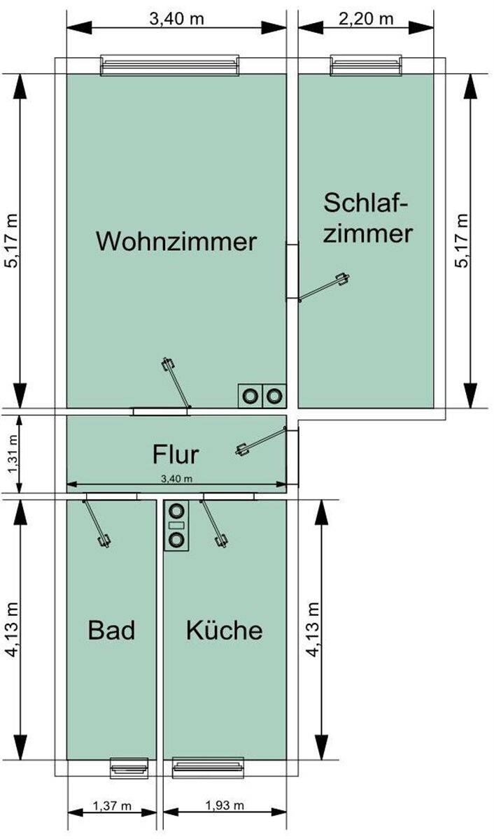 Helle 2-Raum-Wohnung im Grünen, 7349 Lehesten