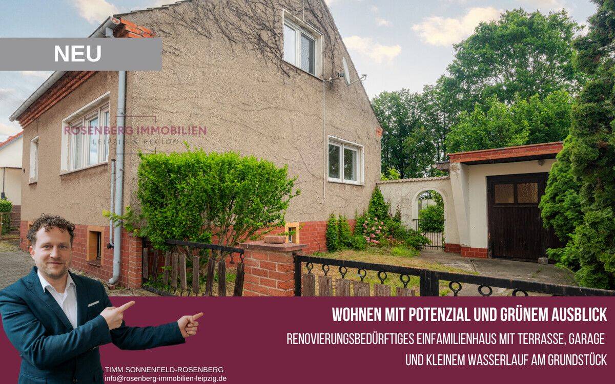 Einfamilienhaus mit Ausbaupotenzial, Terrasse, Garage und naturnahem Grundstück in Oranienbaum, 6785 Oranienbaum-Wörlitz