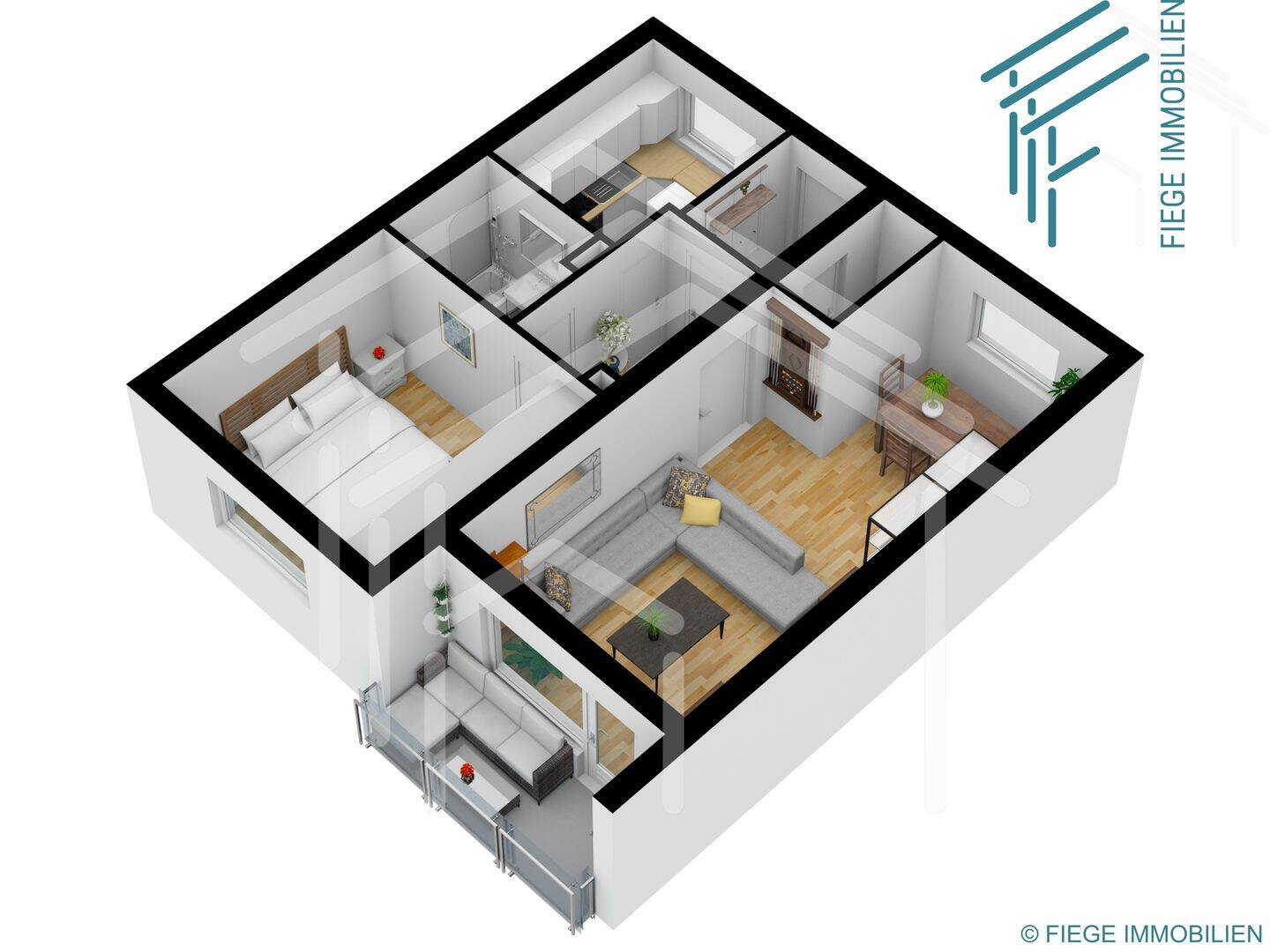 Schöne, renovierte 2 Zimmerwohnung in Großauheim mit Balkon und neuem Bad, 63457 Hanau