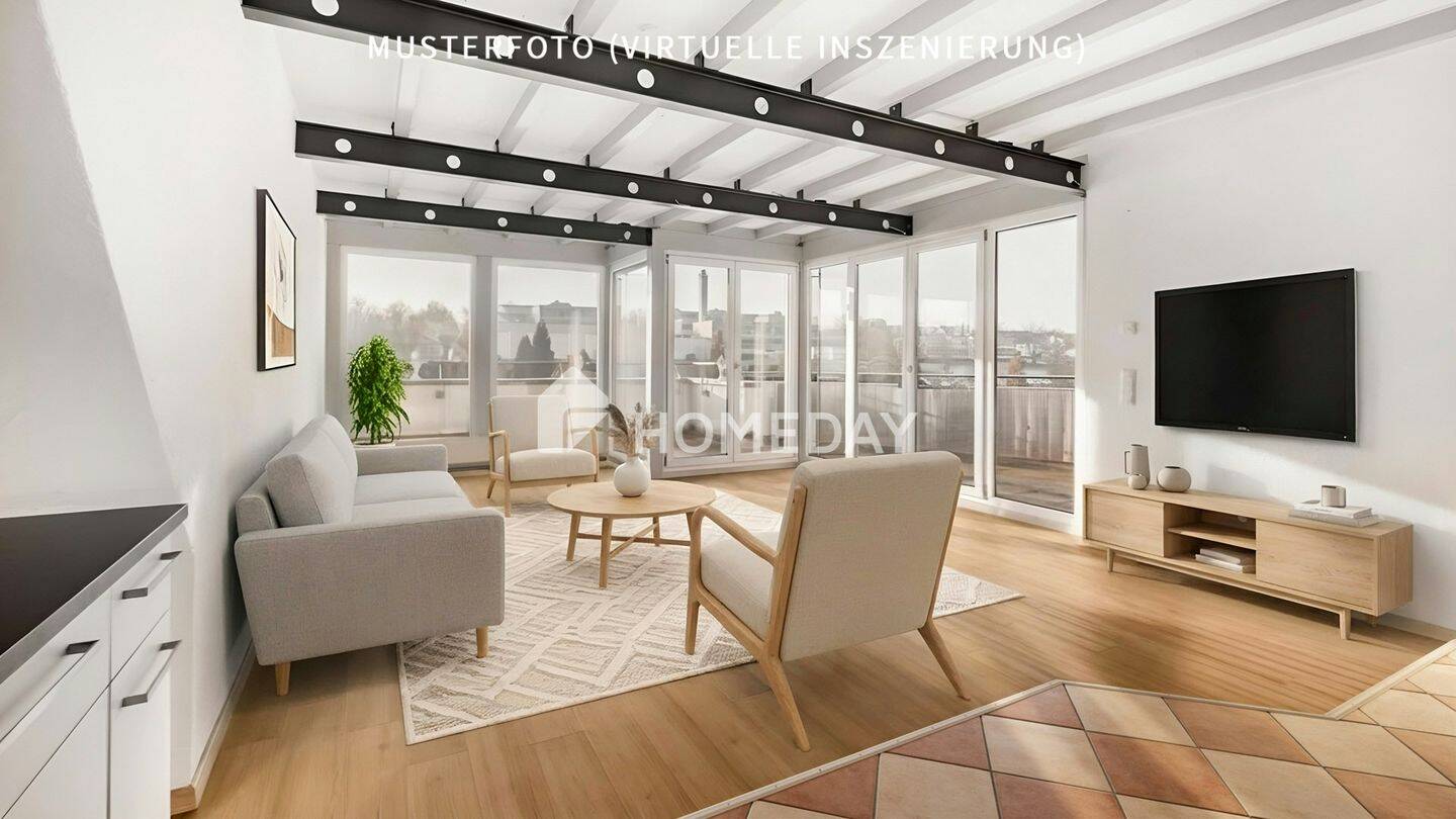 Lichtdurchflutete 3-Zimmer-Dachgeschosswohnung mit Dachterrasse und Blick in grüne Weite, 74080 Heilbronn (Böckingen)