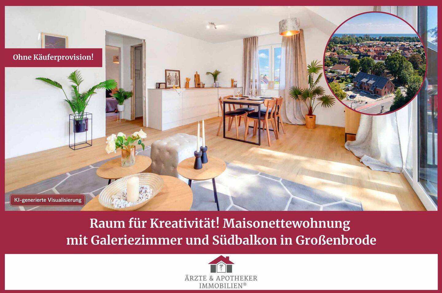 Raum für Kreativität! Maisonettewohnung mit Galeriezimmer und Südbalkon in Großenbrode, 23775 Großenbrode