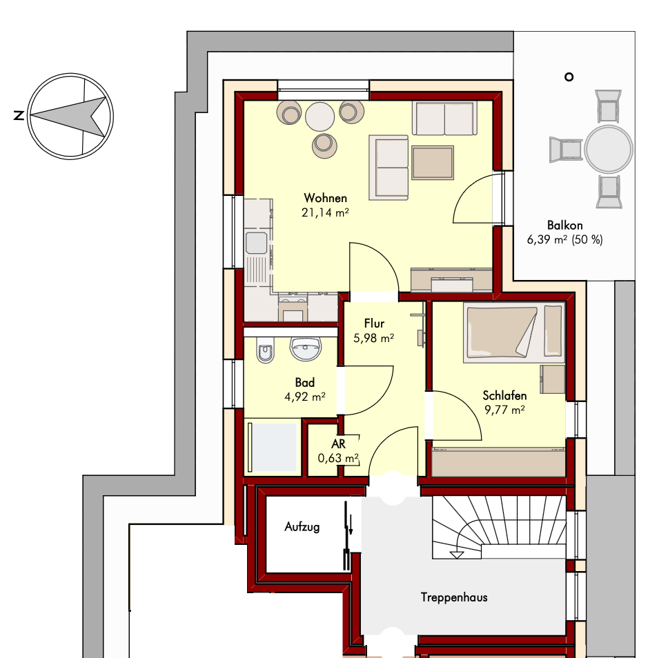 2 Zi. Penthauswohnung – Erstbezug –, 59505 Bad Sassendorf