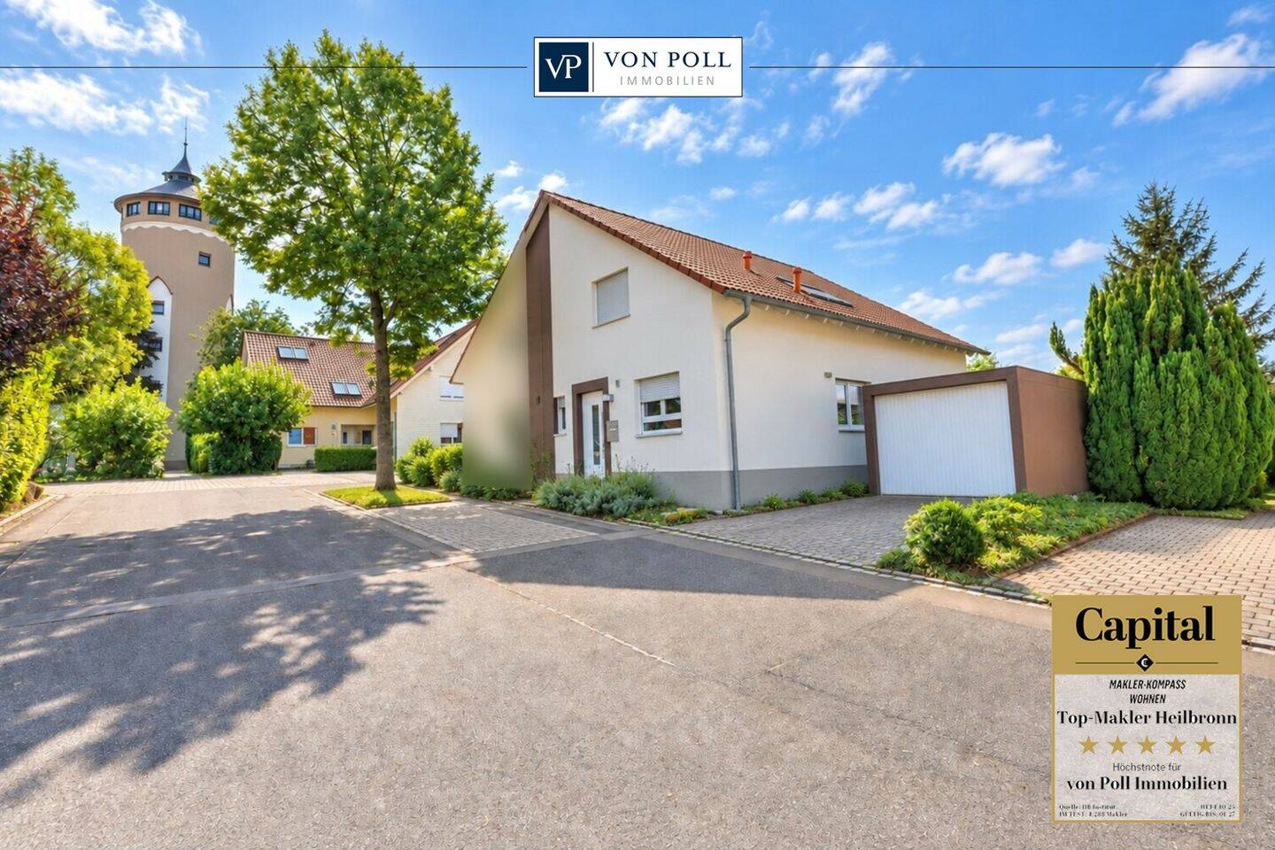 Wohnen am Wasserturm: Gepflegte Doppelhaushälfte mit Garten, Garage und vielseitigem Hobbyraum, 74080 Heilbronn (Böckingen)