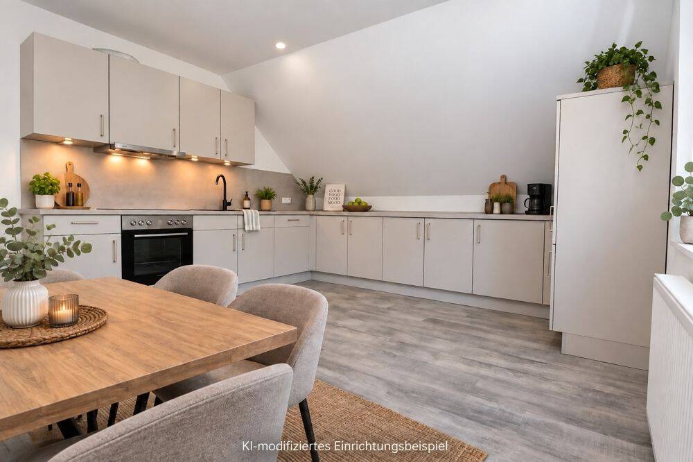 Großzügig Wohnen mit Dachterrasse – attraktive Dachgeschosswohnung mit Einbauküche in Gehlenberg, 26169 Friesoythe