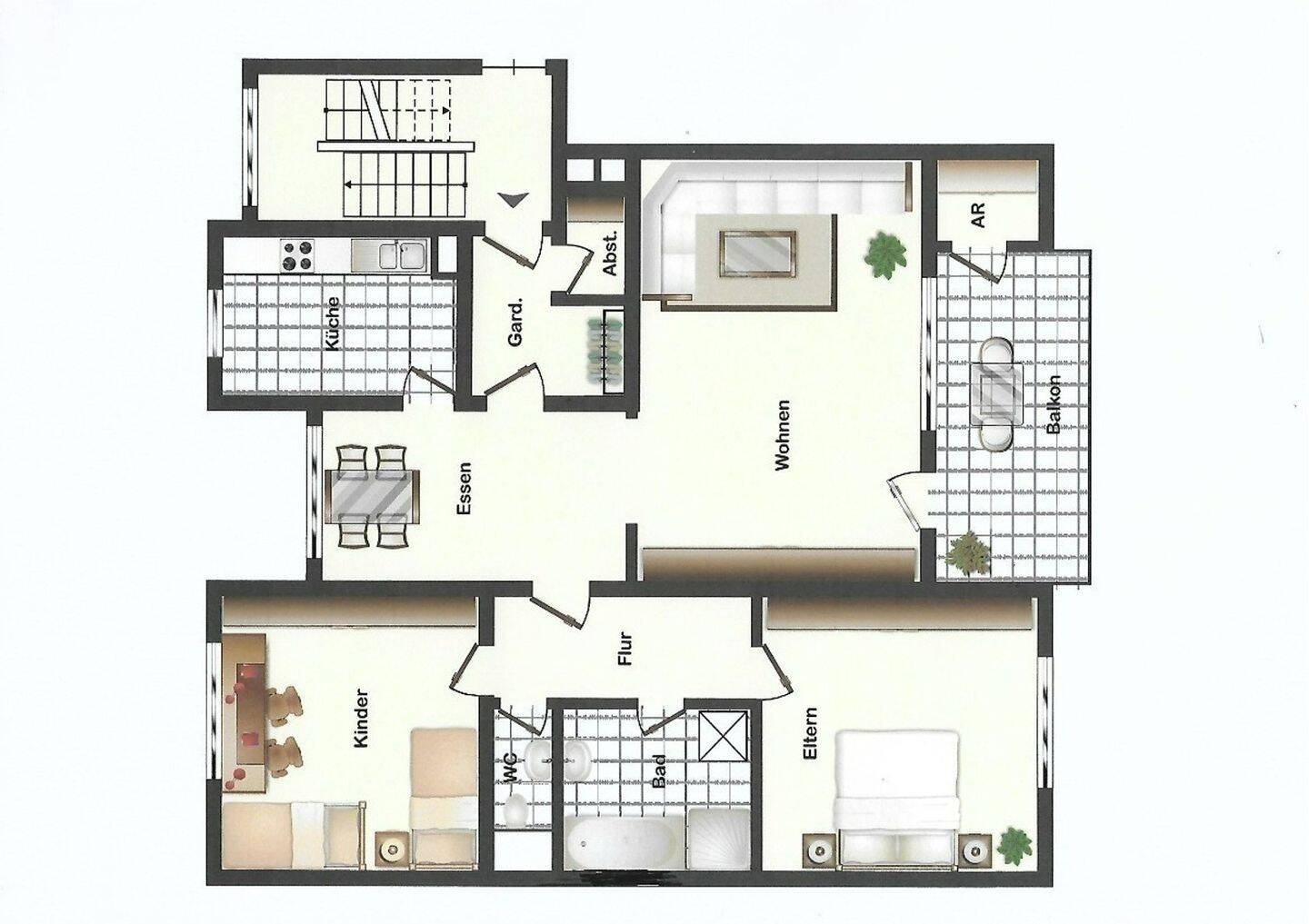 Gut aufgeteilte 3,5-Zimmerwohnung mit Südbalkon und TG-Stellplatz in beliebter Wohnlage!, 74321 Bietigheim-Bissingen