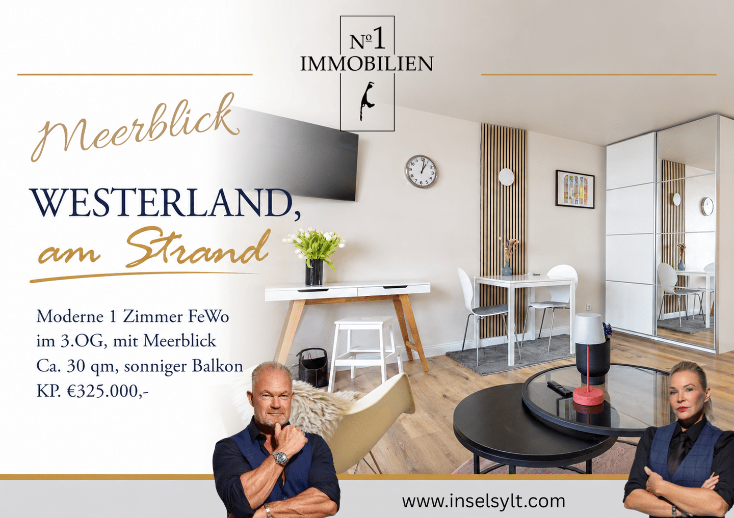 Modernes 1 Zimmer Ferienappartement m. Meerblick, 25980 Sylt