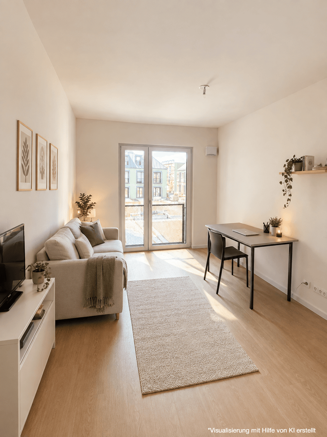 Erstbezug: Möbliertes 1,5-Zi-Studentenapartment mit separater Schlafnische – Tram vor der Tür, 86179 Augsburg (Haunstetten Siebenbrunn)
