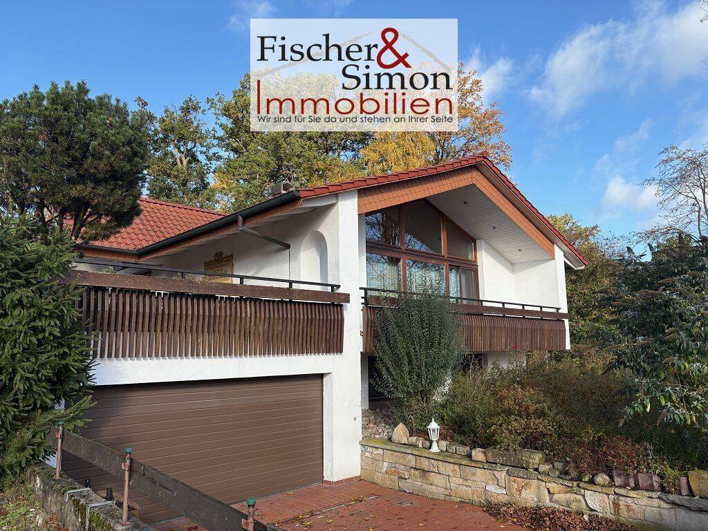 Liebenau-ebenerdiges Architektenhaus mit Keller, Doppelgarage und massivem Pavillon, ruhig gelegen, 31618 Liebenau