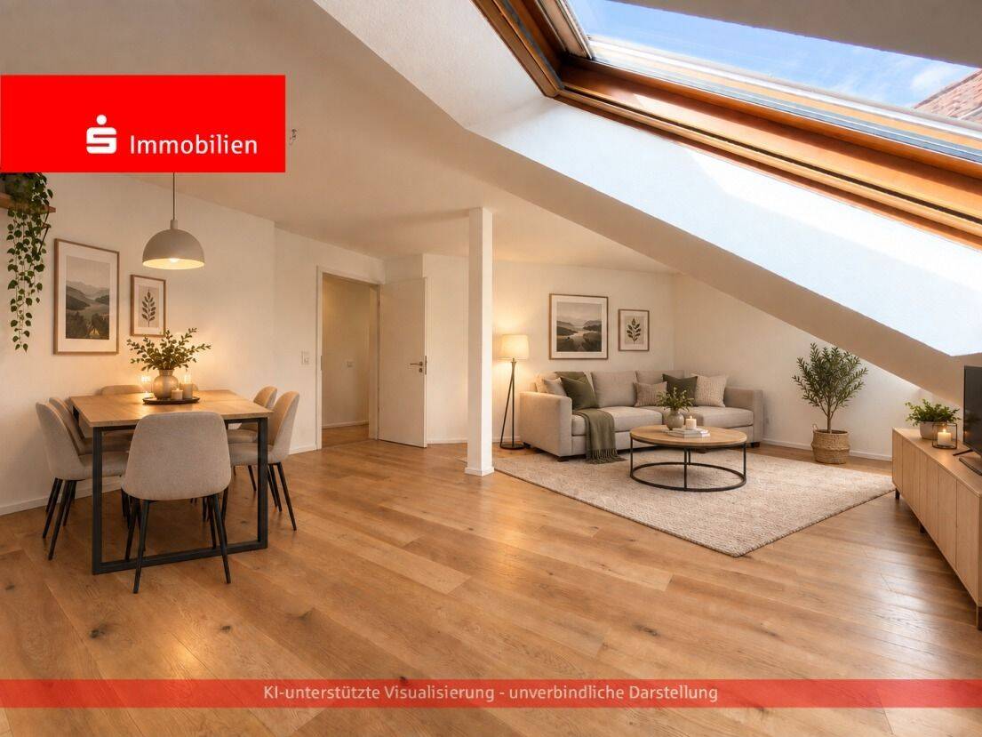 Courtagefrei: Lichtdurchflutete Dachgeschosswohnung mit hochwertiger Modernisierung, 63538 Großkrotzenburg