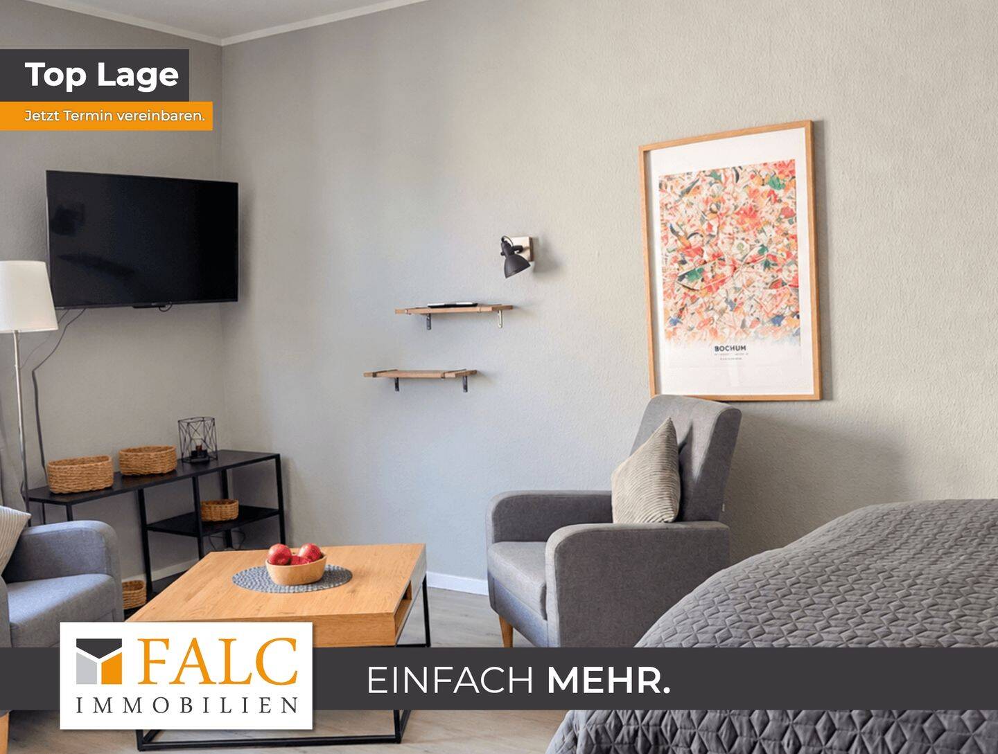 Modern möblierte 1-Zimmer-Wohnung mit Einbauküche in zentraler Lage von Bochum, 44791 Bochum (Altenbochum Grumme Hamme Harpen Innenstadt)