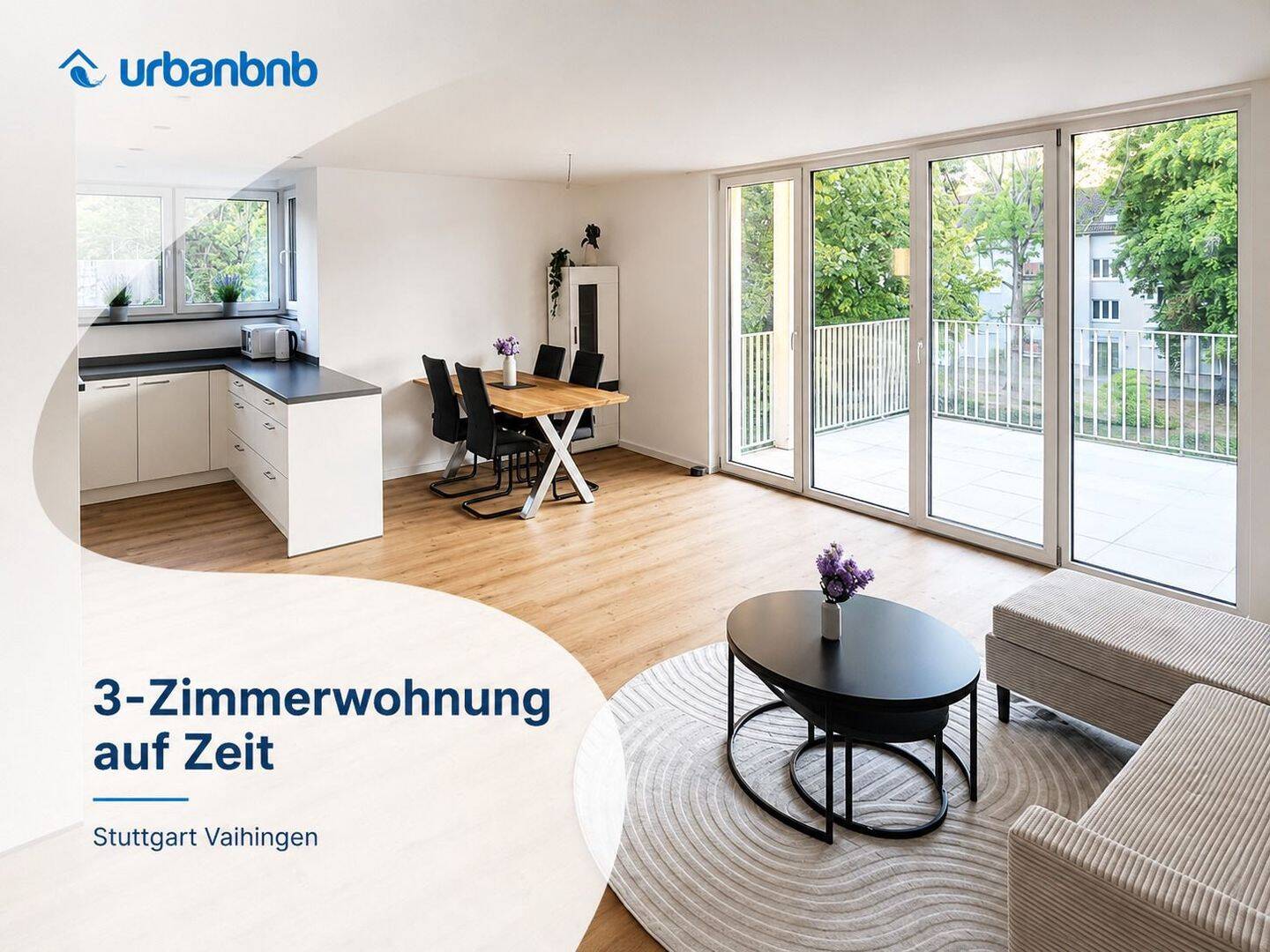 3-Zimmer-Wohnung auf Zeit in Stuttgart-Vaihingen, 70565 Stuttgart (Dürrlewang Fasanenhof Möhringen Rohr Vaihingen)