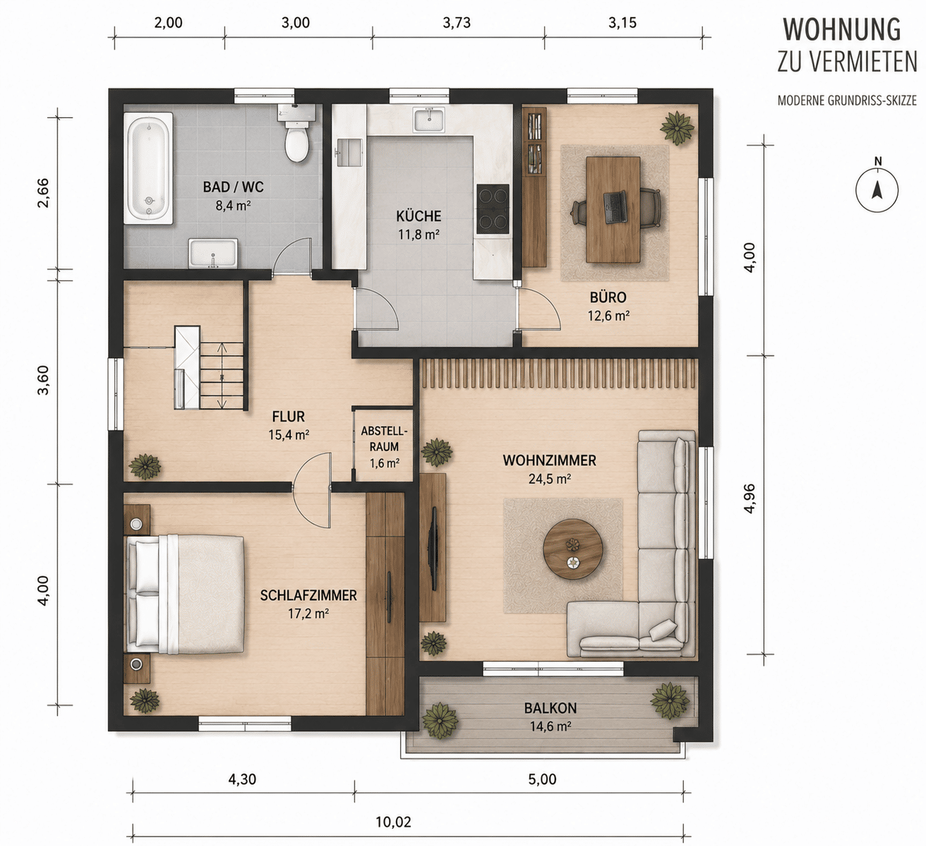 schöne helle Wohnung in der ersten Etage direkt an der Ahr in Insul, 53520 Insul