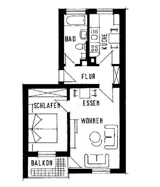 2 Zimmer Wohnung 51 m² Voll möbliert und ausgestattet, in 70437 Stuttgart Zuffenhausen ab sofort zu vermieten., 70437 Stuttgart (Freiberg Mönchfeld Rot Zazenhausen Zuffenhausen)