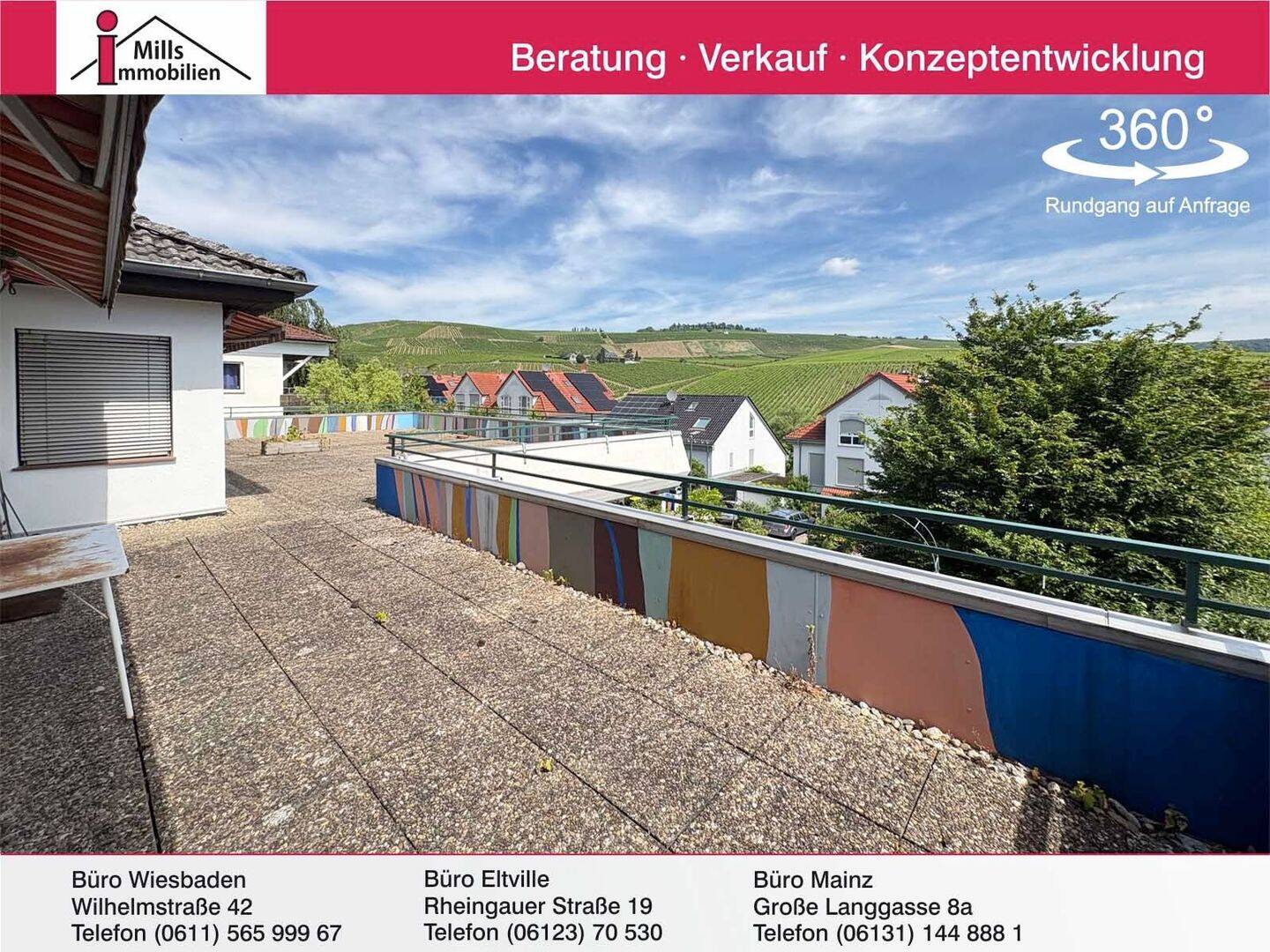 Penthouse-Wohnung mit Terrasse und Panoramablick in top Feldrandlange von Eltville, 65343 Eltville am Rhein