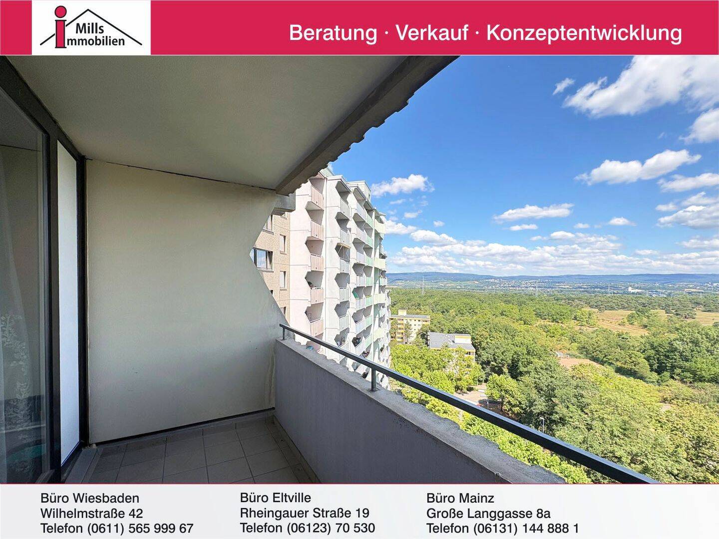 Mainz-Gonsenheim: 1 ZKB-Apartment mit Aufzug, Balkon und Panoramablick, 55124 Mainz (Gonsenheim Oberstadt)