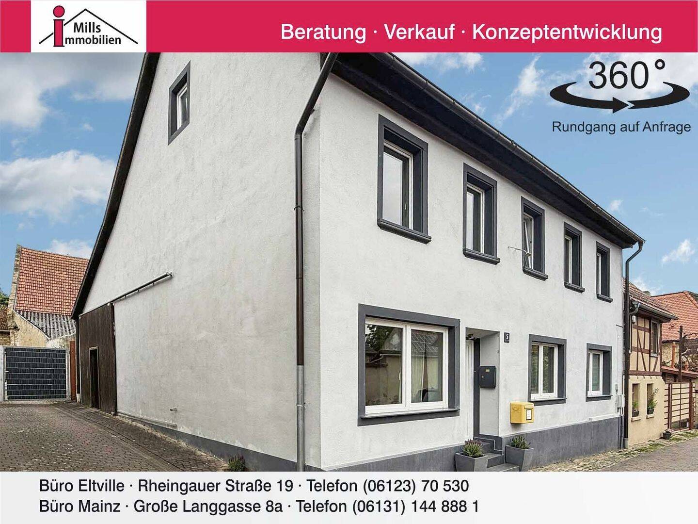 Außergewöhnliches 1-2 Familienhaus mit uneinsehbarem Innenhof und Scheune, 55286 Wörrstadt