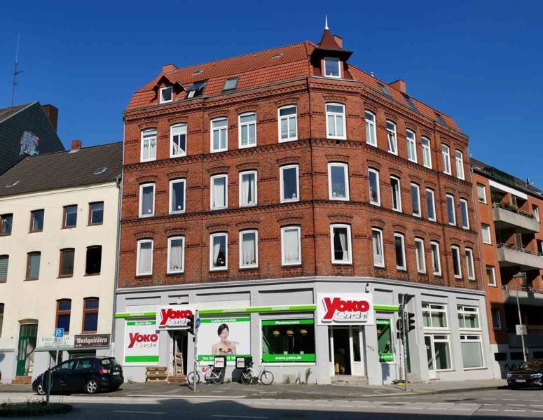 Modernisierte 2 Zi.-AltbauWohnung mit hohen Decken ab 13.10.2026, 24105 Kiel (Blücherplatz Brunswik Düsternbrook)