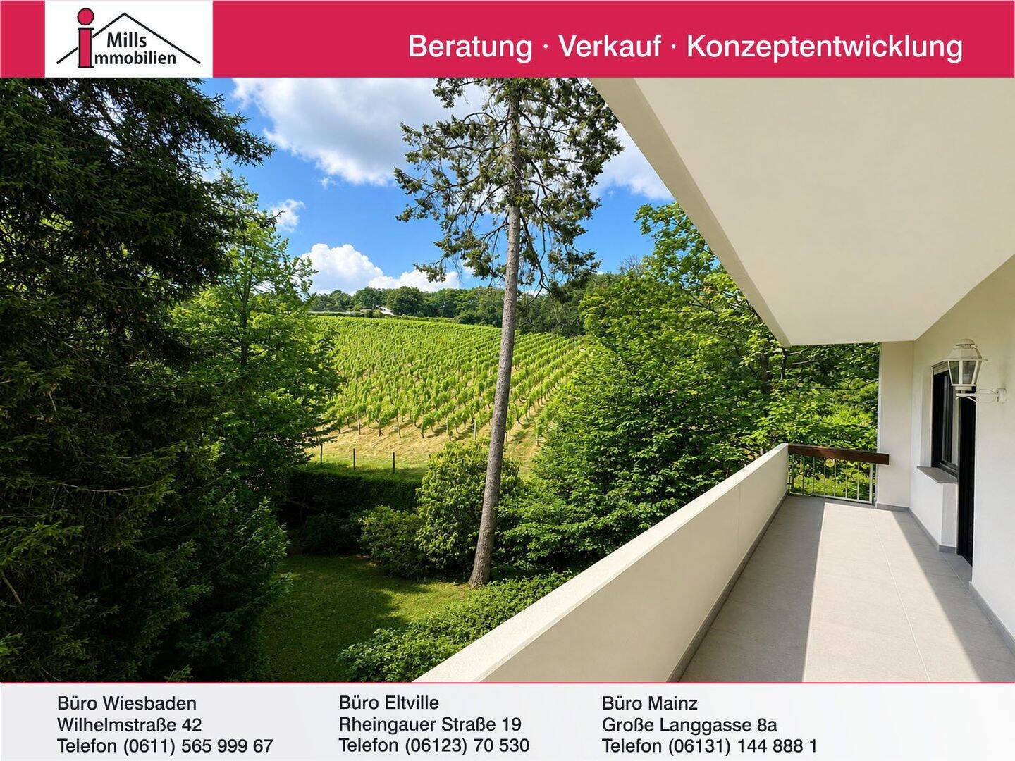 Top-Lage am Neroberg 3-4 ZKB mit 2 Balkonen, Weinbergblick und Aufzug, 65193 Wiesbaden (Sonnenberg Wiesbaden)