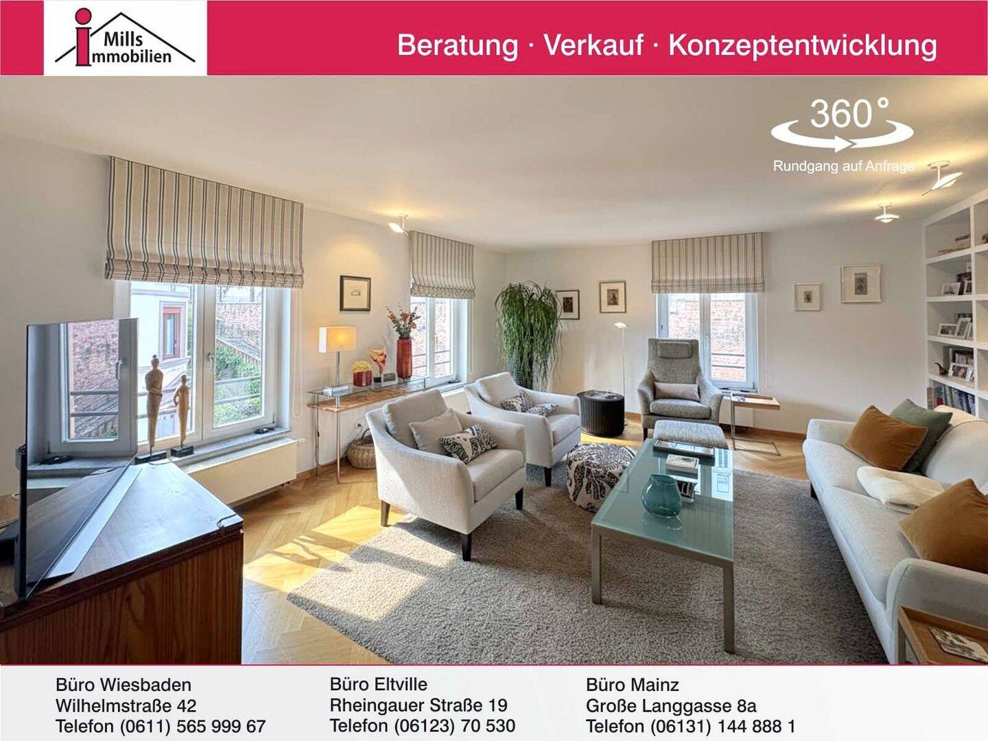 Großzügige und luxuriöse Traumwohnung mit Aufzug in begehrter Wohnlage der Mainzer Altstadt, 55116 Mainz (Altstadt Neustadt Oberstadt)