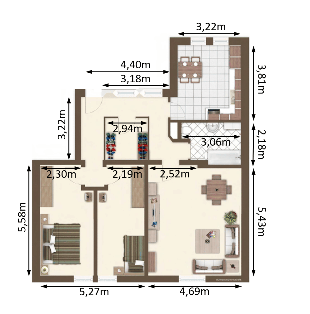 Frisch sanierte 3-Zimmer-Wohlfühlwohnung, 7545 Gera (Bieblach Innenstadt Ostviertel Pforten Untermhaus)