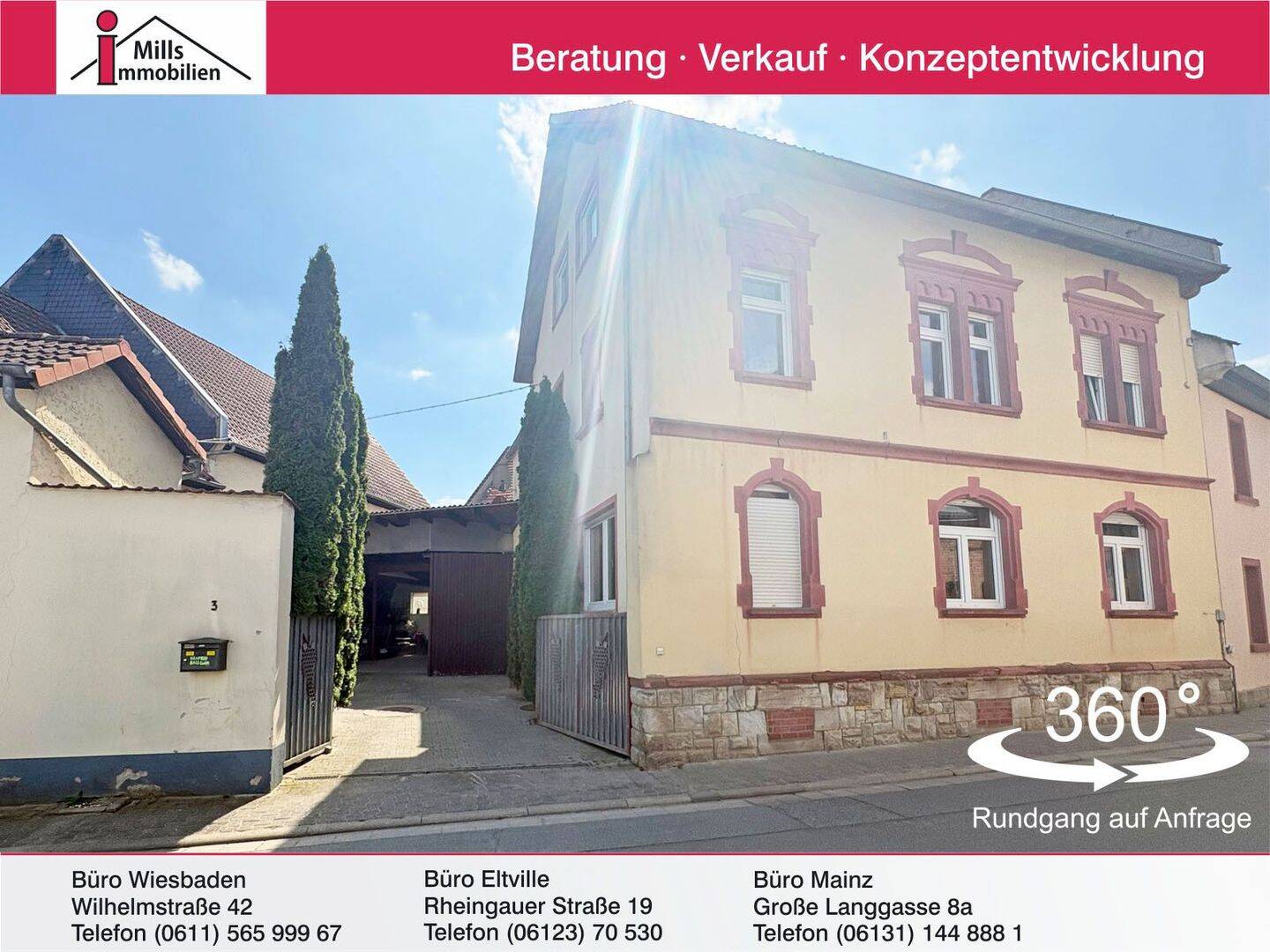 Schornsheim: Charmantes Einfamilienhaus mit Scheunen und großem Innenhof, 55288 Schornsheim