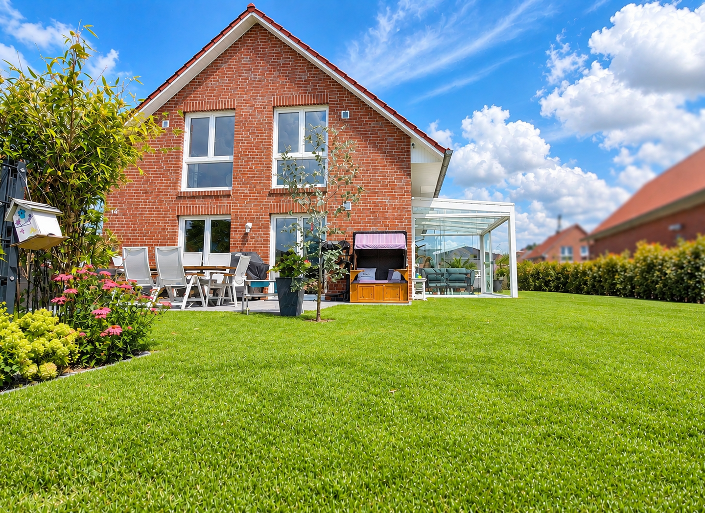 Charmantes neuwertiges Traumhaus – provisionsfrei in Elbstrandnähe, PV, Batterie, Wohlfühl-Garten, Smart-Home, Hamburg & Lüneburg Zentral (HVV-Netz), 21423 Drage