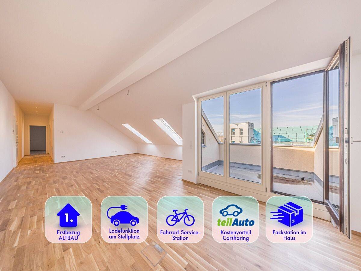 Über den Dächern von Chemnitz: 5-Zimmer-Maisonette, 121 m², 2 Bäder, Loggia & Stellplatz!, 9111 Chemnitz (Altchemnitz Schloßchemnitz Zentrum)