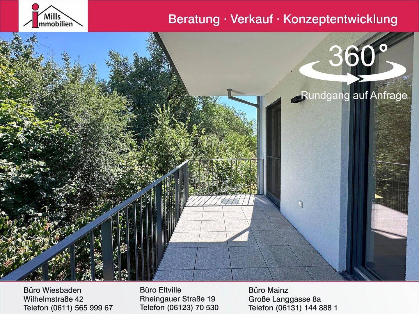 Neuwertige, bezugsfreie Eigentumswohnung mit Blick ins Grüne in Bestlage von Mainz-Weisenau, 55130 Mainz (Laubenheim Weisenau)