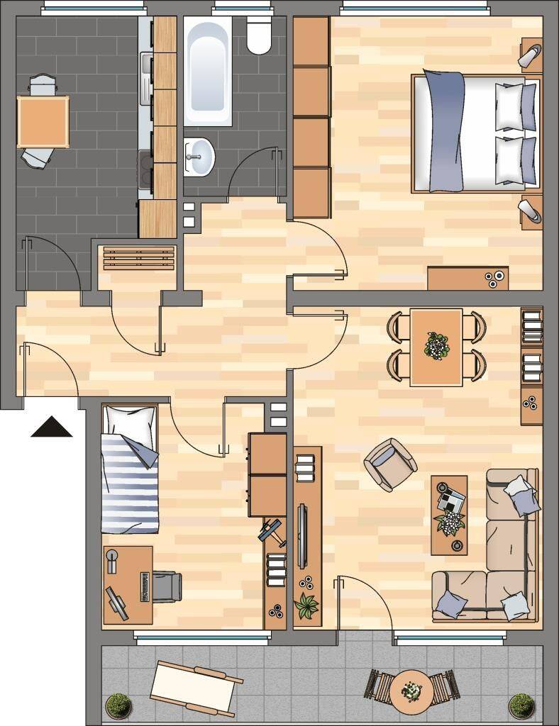 3-Zimmer-Wohnung in Herne Baukau, 44653 Herne (Baukau-West Crange Unser Fritz Wanne Wanne-Süd)