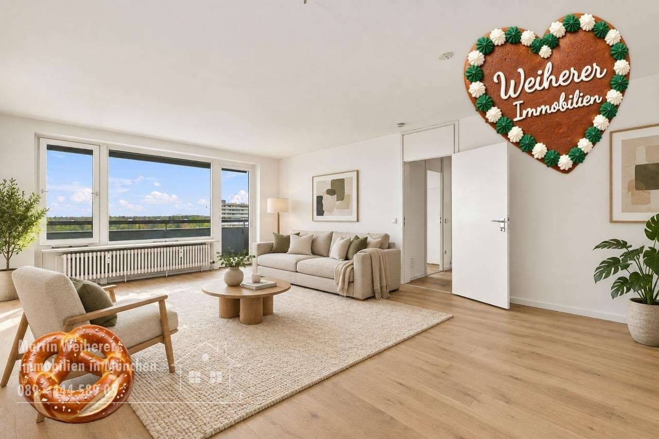 Großzügige 2-Zimmer-Wohnung mit zwei Balkonen und schönem Blick über München -Solln, 81477 München (Thalk. Obersendl.-Forsten-Fürstenr.-Solln)